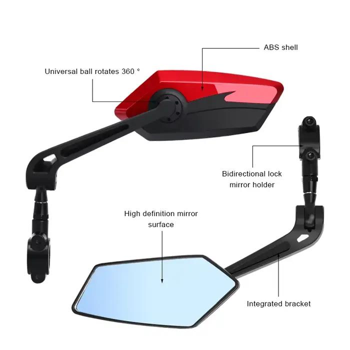 Rétroviseur de vélo bicolore grand Angle réflecteur clair large gamme rétroviseurs de vélo cyclisme 