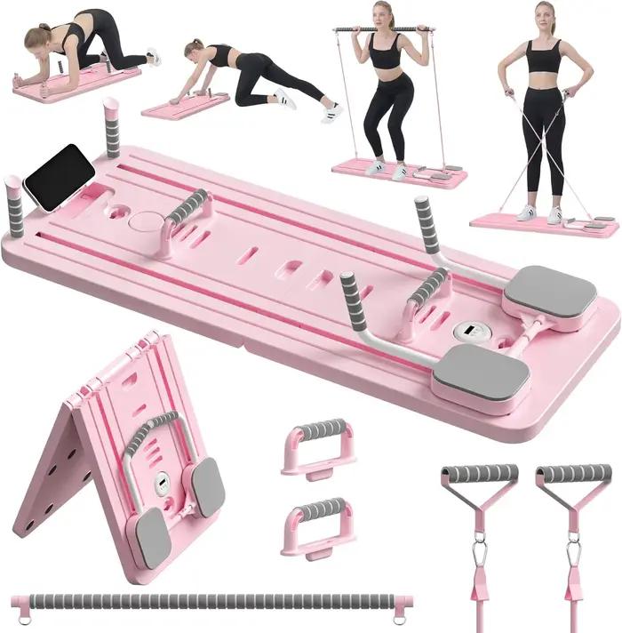 Planche de Pilates multifonctionnelle, planche d'exercices abdominaux, bandes de résistance pour le 