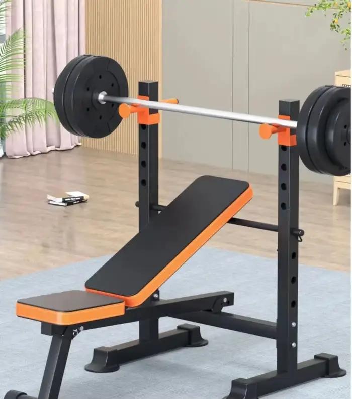 Banc de musculation et rack à squats, équipement de fitness unisexe, ensemble d'haltères, banc de mu
