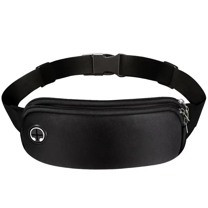 Sac banane de sport pour femmes et hommes, sac de ceinture pour course à pied, téléphone noir, sacs 