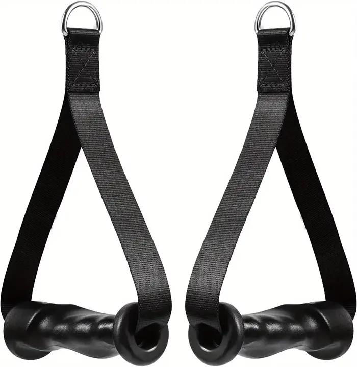 1 paire de poignées ergonomiques robustes pour machines à câble, matériau PP noir, idéal pour les ba