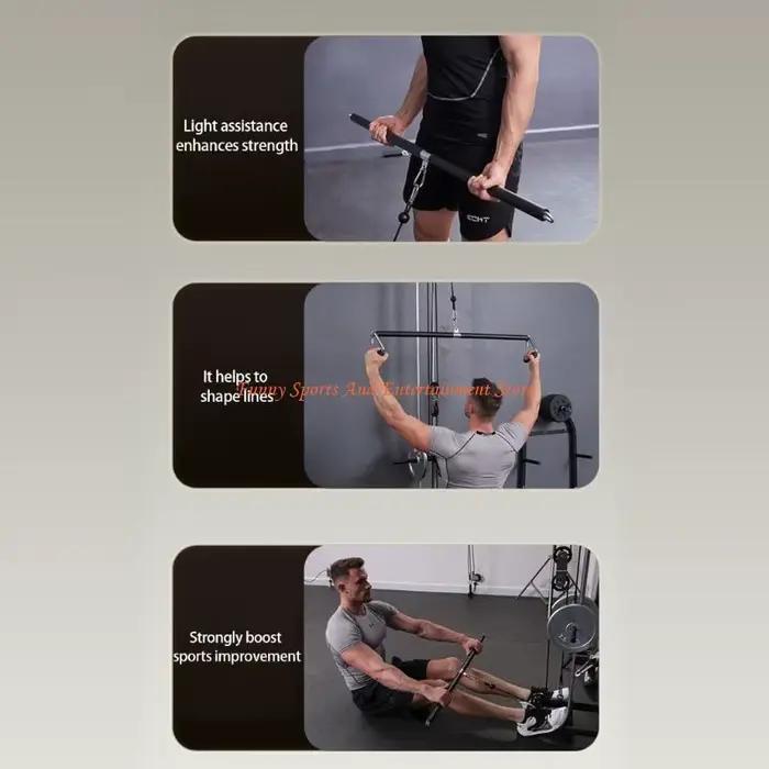 C4DE – barre traction LAT détachable, poignée d'entraînement force arrière, barre gymnastique robust
