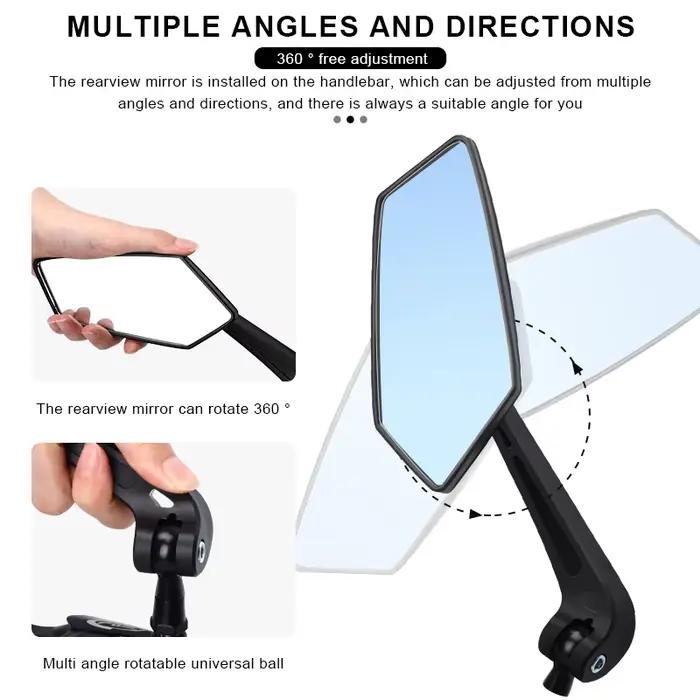 Rétroviseur de vélo bicolore grand Angle réflecteur clair large gamme rétroviseurs de vélo cyclisme 