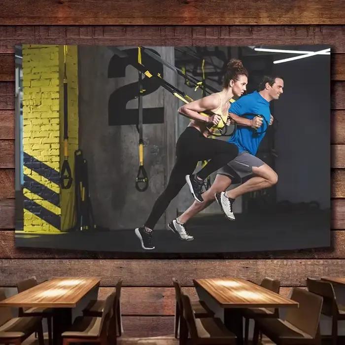 Affiche Murale d'Entraînement d'Haltère, Peinture sur Toile, Tapisserie, Bannière d'Art, Décor de bu