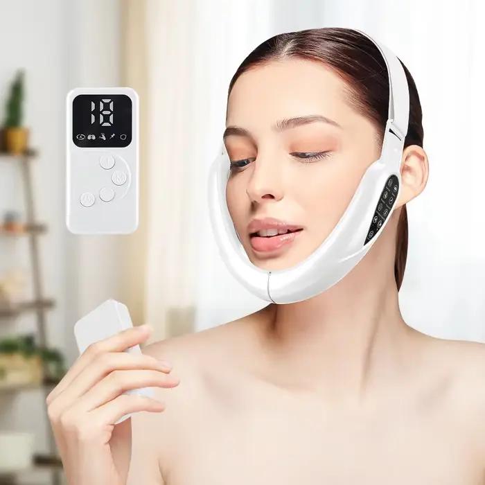 Masseur de visage en V Rechargeable, appareil de Massage du visage Portable, affichage LED, Instrument de beauté du visage