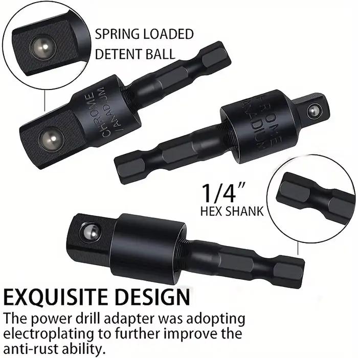 Le kit d'accessoires pour perceuse à angle droit comprend un adaptateur de douille, un adaptateur de perceuse d'angle à tige hexagonale, une foret oblique et une tête de lot