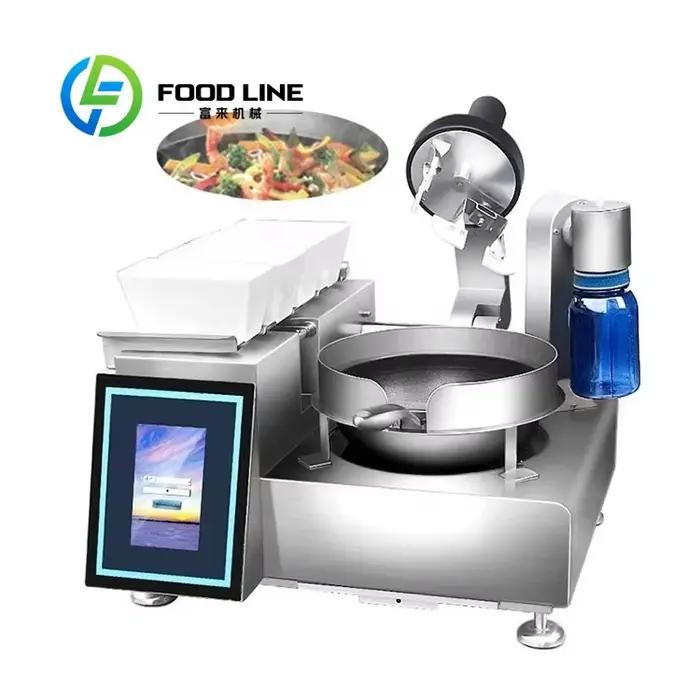 Robot de cuisine commercial haute efficacité, appareil de cuisine automatique pour usage hôtelier, électrique, en acier inoxydable, intelligent et multifonction