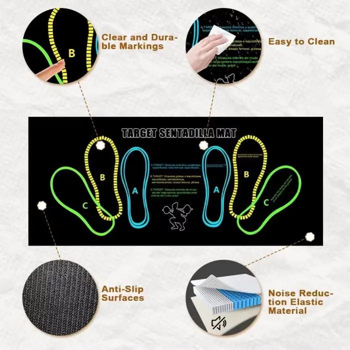 Tapis de squat bicolore 35x80cm