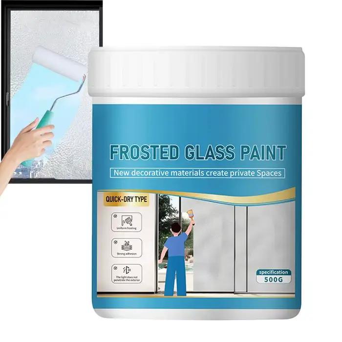 Peinture pour verre mat, 500g, peinture pour verre Opaque, salle de bains, fenêtre en verre, sablage, revêtement à base d'eau, Transparent, devient givré