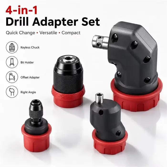 Accessoire de conversion de mandrin de perceuse à dégagement rapide, compatible avec les embouts hexagonaux de 6,35 mm, pour perceuses sans fil et avec fil, pour diverses tâches