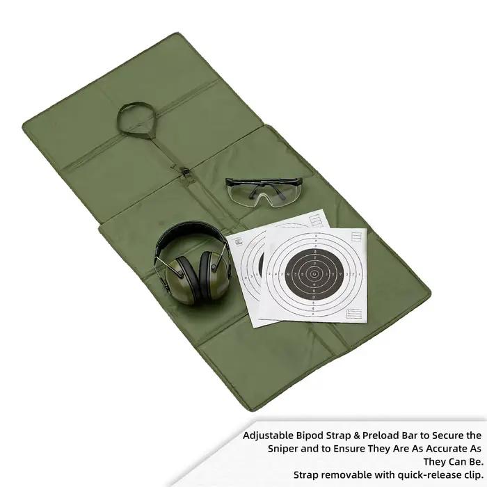 Tapis de tir extra larges et durables, conçus pour les positions couchées, rembourrés pour plus de confort, idéaux pour la chasse sur le stand de tir.