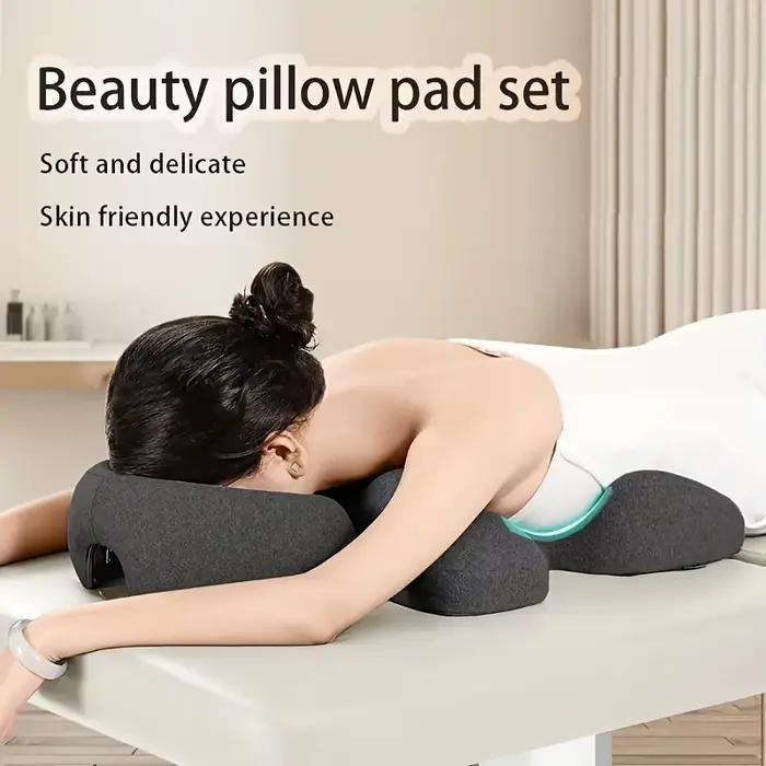 Oreiller ergonomique en forme de T pour le visage/poitrine en mousse à mémoire de forme et tapis de Massage pour Salon de beauté et Spa, tapis de Relaxation pour soins du visage, amovible