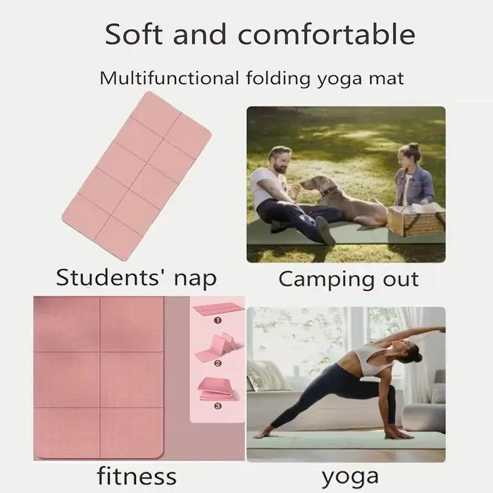 Les tapis de yoga pliables conviennent aux voyages, tapis d'exercice pliables antidérapants, écologiques et légers, portables pour la maison et les sorties