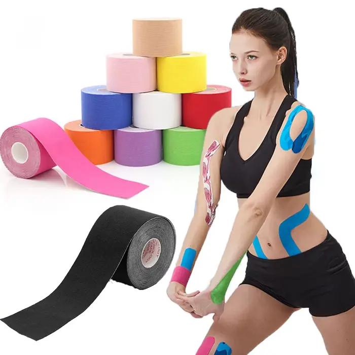 Bande de kinésiologie élastique pour soulager les douleurs au genou / récupération musculaire pour le soutien athlétique et le fitness