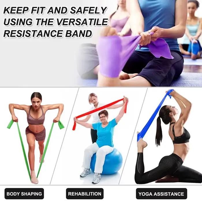 4 pièces bandes de résistance exercice bande élastique Fitness entraînement Yoga Pilates récupération physiothérapie étirement musculation