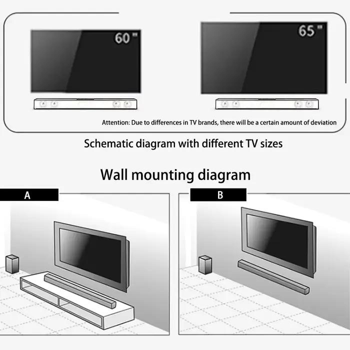 Système de haut-parleurs de barre de son Bluetooth sans fil, haut-parleur sonore Super puissant, filaire, Surround stéréo, projecteur de télévision pour Home cinéma