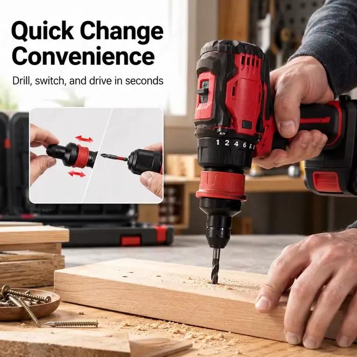 Accessoire de conversion de mandrin de perceuse à dégagement rapide, compatible avec les embouts hexagonaux de 6,35 mm, pour perceuses sans fil et avec fil, pour diverses tâches