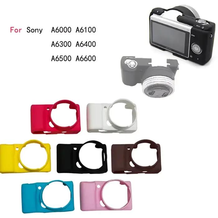 Sac pour appareil photo pour Sony A6000 A6100 A6300 A6400 A6500 A6600, housse en caoutchouc souple et Silicone, accessoires de protection, corps de la peau
