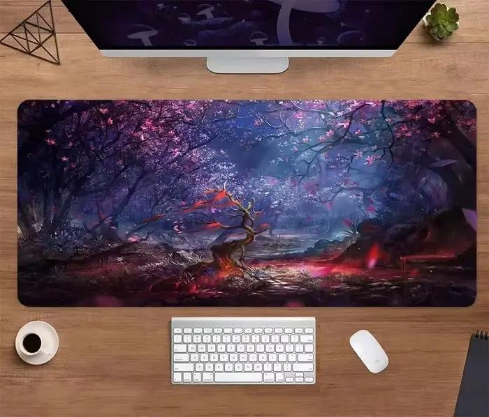Tapis de souris Anime Scenery pour PC E-Sports, accessoires de jeu, caoutchouc lea, bureau, tapis de souris Gamer, tapis de bureau, maison, lapmedicaments, tapis de clavier, média