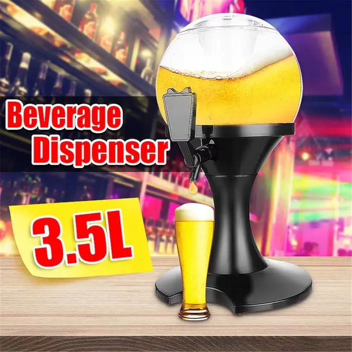 Distributeur de tour de bière pour bar, récipient verseur, convient pour le vin, l'eau, le jus, les boissons, le liquide, la boisson à la maison, le bar, la fête, le noyau de glace, 3,5 l