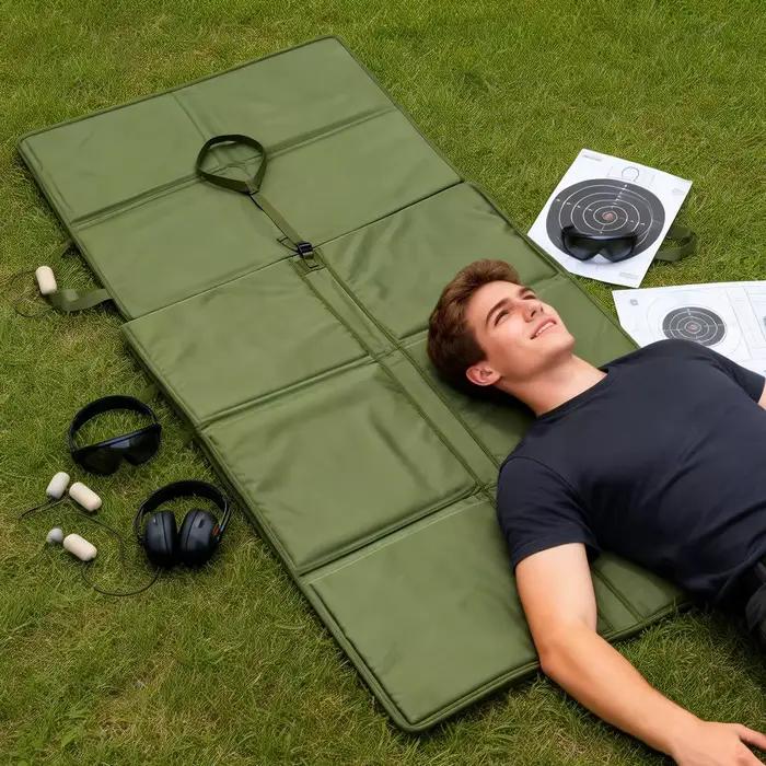 Tapis de tir extra larges et durables, conçus pour les positions couchées, rembourrés pour plus de confort, idéaux pour la chasse sur le stand de tir.