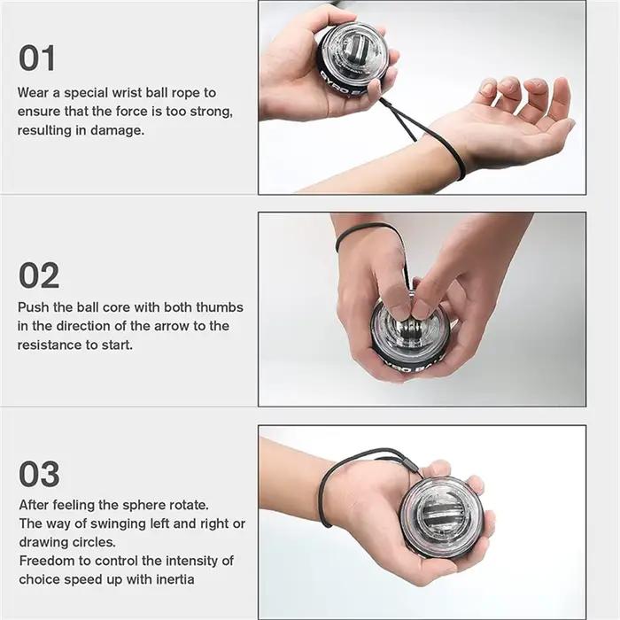 Powerball Gyro Ball pour entraînement musculaire poignet relaxation sport amusant divertissement récupération健身球力量球训练肌肉手腕放松运动娱乐康复球用于特别场合赠送