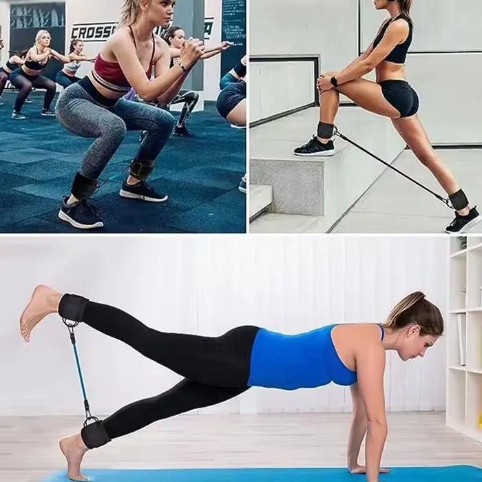 Sangles de cheville bandes de résistance ensemble équipement d'entraînement de Fitness Yoga élastique