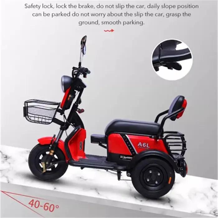 Mini Tricycle électrique adulte 3 lieux 600w 48v tout Terrain Parents enfant Scooter électrique vélo famille avec batterie amovible