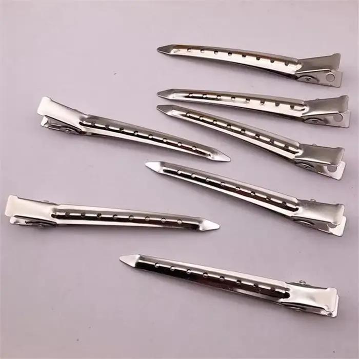 Pinces à cheveux en acier inoxydable pour salon professionnel, outils de coiffure, épingles à cheveux bricolage, barrettes, pinces, vêtements de sauna, accessoires, 10 pièces