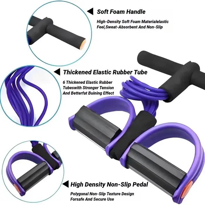 4 Cordes de Résistance Élastiques pour Exercices