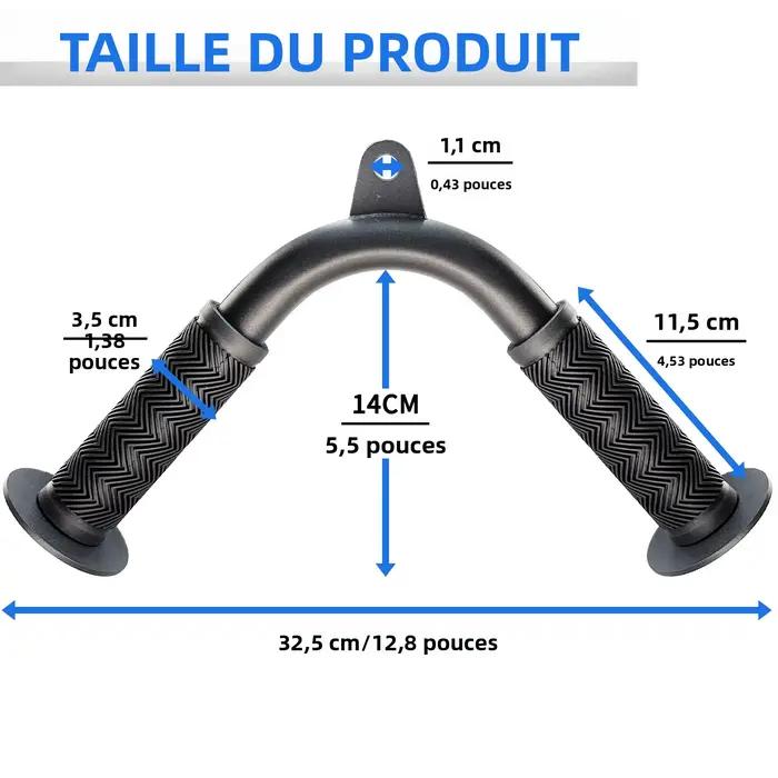 Fixation de traction pour triceps avec caoutchouc respectueux de la peau
