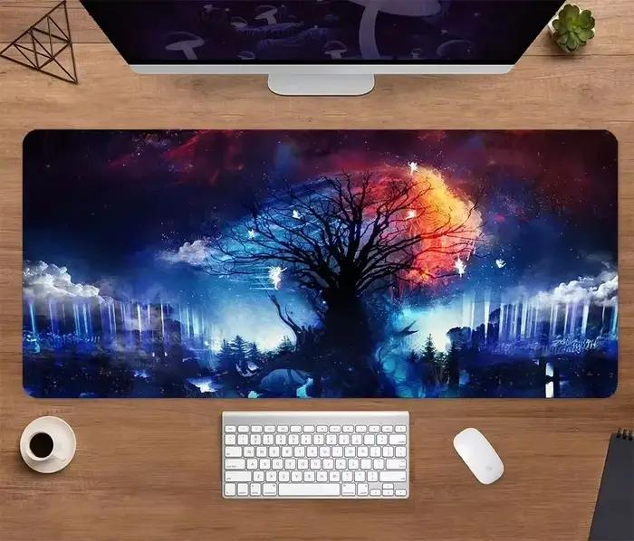 Tapis de souris Anime Scenery pour PC E-Sports, accessoires de jeu, caoutchouc lea, bureau, tapis de souris Gamer, tapis de bureau, maison, lapmedicaments, tapis de clavier, média