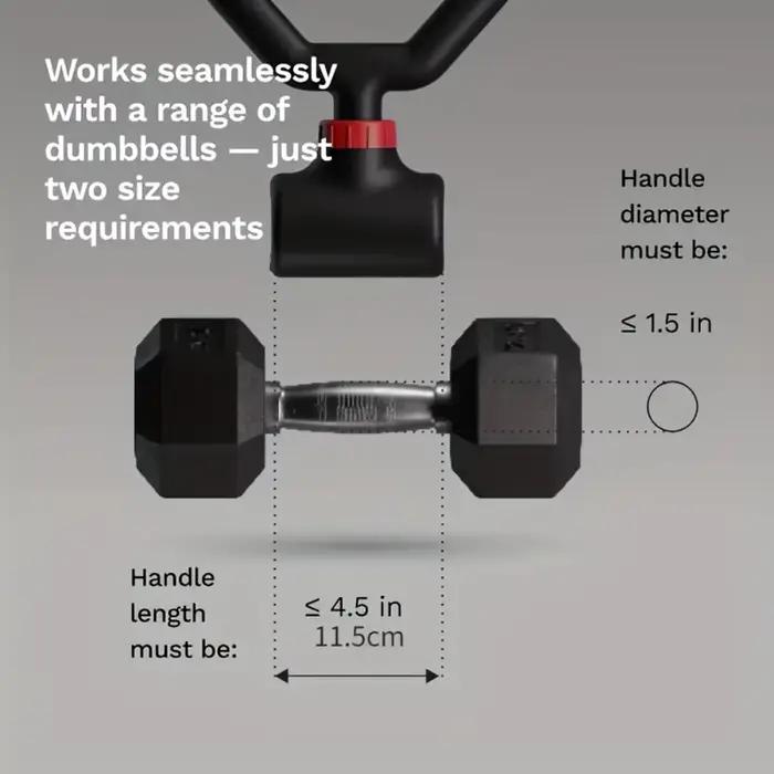 Convertisseur d'haltères - Transformez les haltères en ensemble de barres et en kettlebell pour la remise en forme à domicile - Réglable et capacité de charge jusqu'à 200 lb