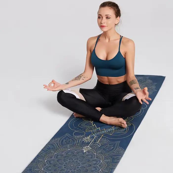 Tapis de Yoga serviette double face velours