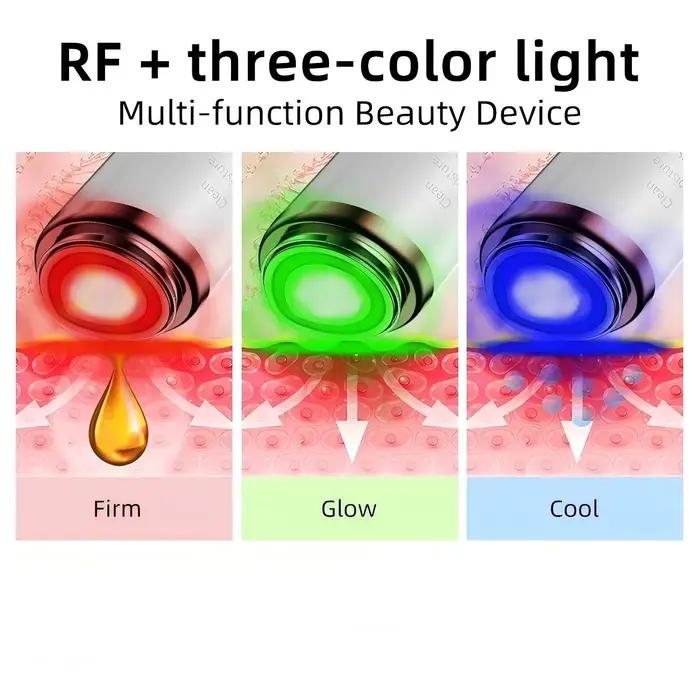 Appareil multifonctionnel de beauté du visage à microcourant, masseur de visage et de cou à lumière LED 3 couleurs pour le rajeunissement de la peau, Lifting et raffermissement