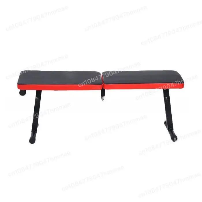 Banc de musculation pliable pour haltères, banc d'entraînement plat pour la maison, idéal pour les développés couchés, les exercices avec haltères et les sit-ups