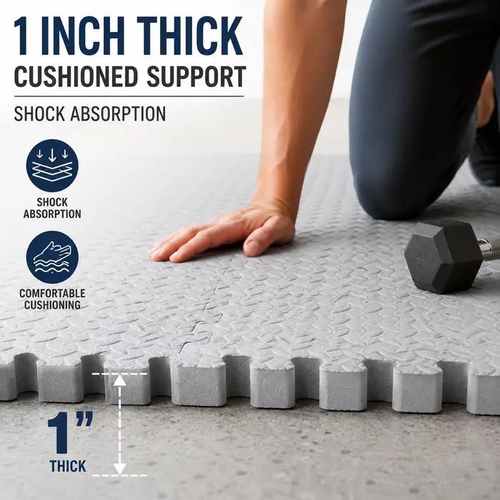 Tapis de gym en mousse EVA épaisse de 1 pouce