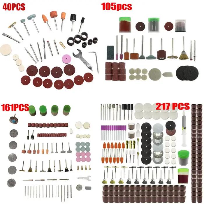 Ensemble d'accessoires pour outils rotatifs pour perceuses électriques, Compatible avec Dremel, comprend le meulage, le polissage, les mini lames de scie et