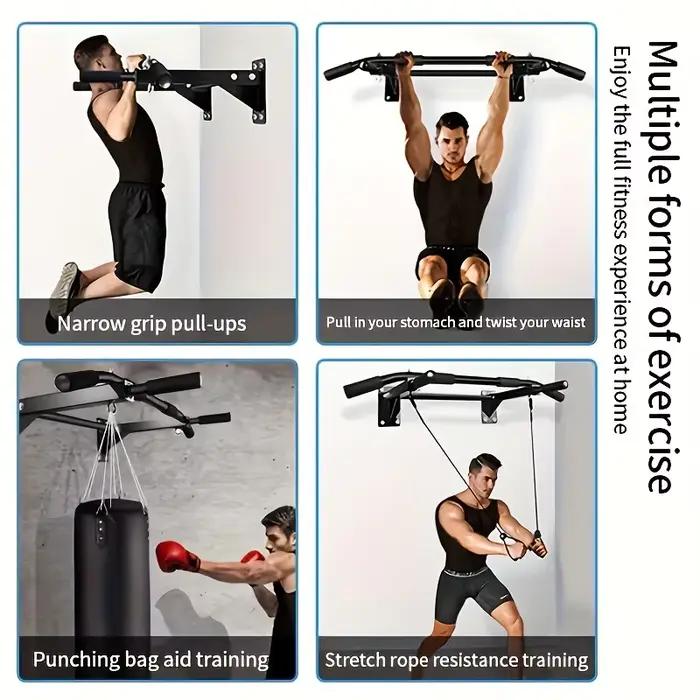 Barre de traction murale pour salle de sport à domicile avec structure triangulaire stable