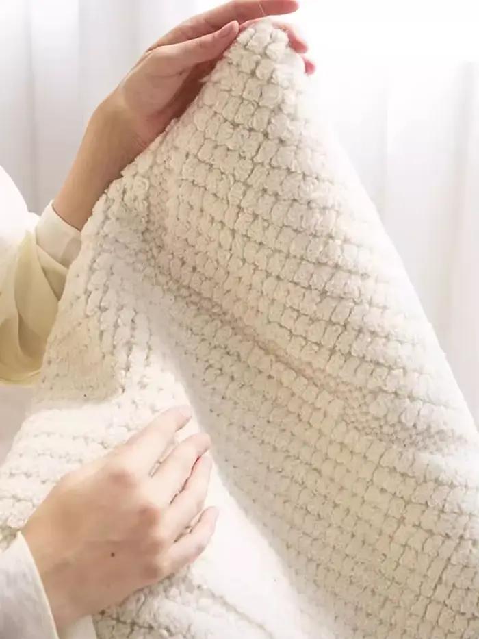 Tapis de salon minimaliste en laine faite à la main, couleur unie, grande surface, tapis de chambre à coucher, tapis japonais crème, tapis de sol de chevet