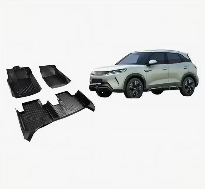 Tapis de sol de voiture personnalisés haut de gamme double couche sur mesure 3D 5D en TPE pour BYD Y