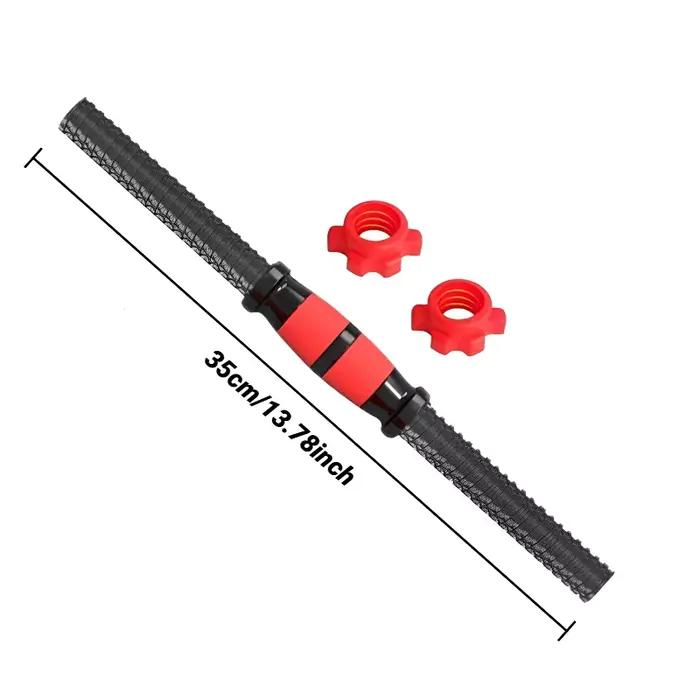 Barre d'haltères simple recouverte de caoutchouc, connecteur à écrou universel, accessoires de muscu