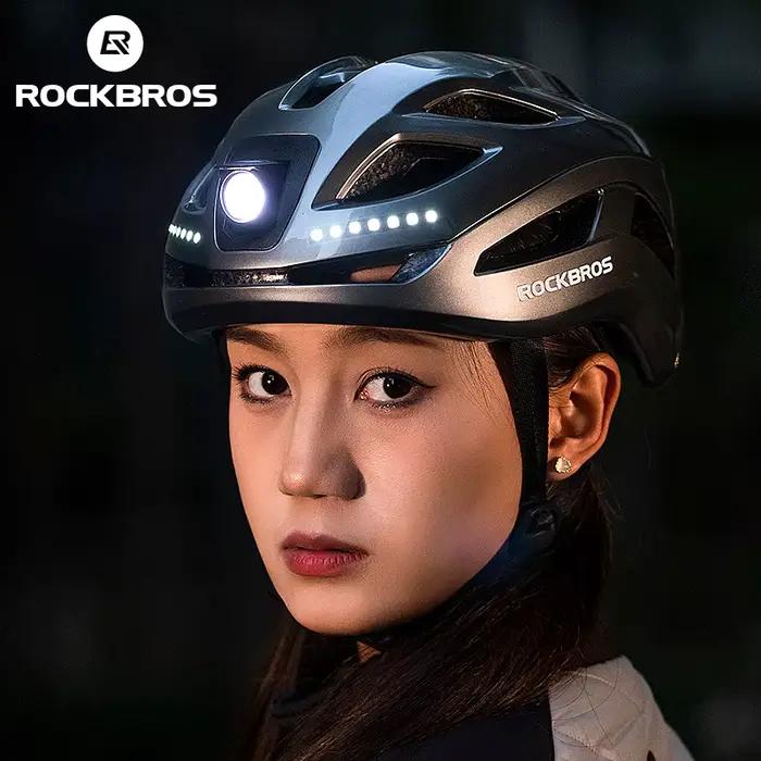 ROCKBROS casque de vélo léger type-c charge casque de cyclisme Rechargeable réglable vtt en toute sé