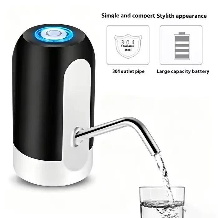Pompe Distributrice d'Eau Électrique Portable pour Bouteilles de 5 Gallons, Rechargeable par USB, Ou