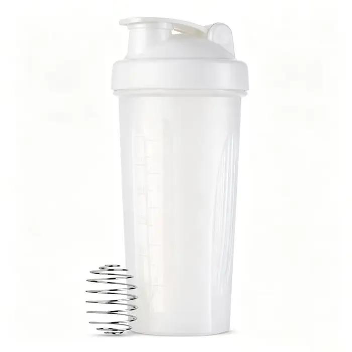 Bouteille shaker de 600 ml (20 oz) avec boule en acier inoxydable, sans BPA, en plastique, anti-fuit