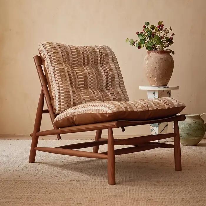 Chaises de salon de luxe, chaise longue ergonomique italienne en bois, confortable, style Bauhaus, p