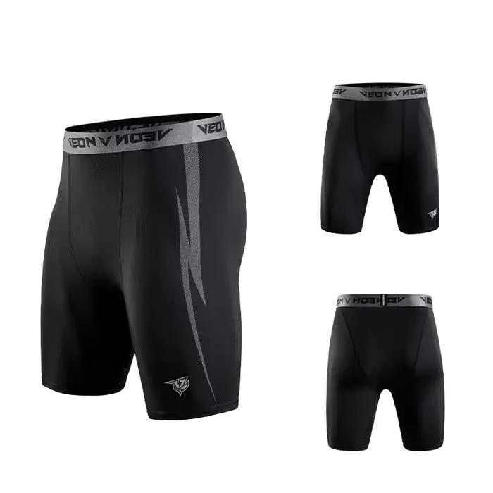 Noir Shorts de Compression Hommes Spandex Sport Shorts Athlétique Entraînement Running Performance B