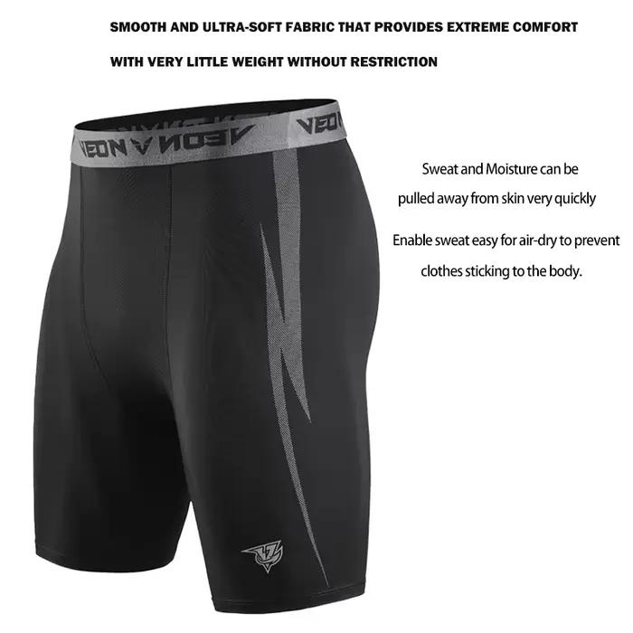 Noir Shorts de Compression Hommes Spandex Sport Shorts Athlétique Entraînement Running Performance B
