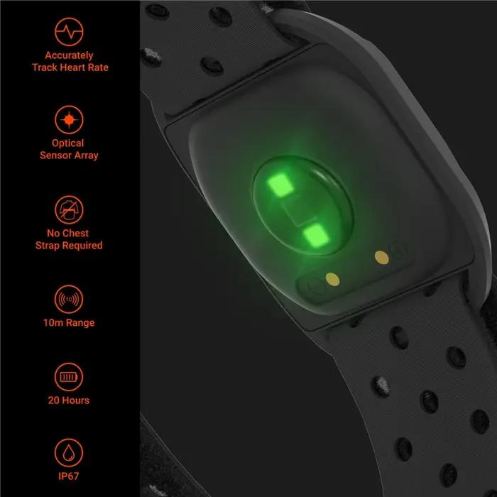COOSPO Fréquence Cardiaque Brassard Bluetooth Ant+, Brassard Cardiofrequencemetre en Temps réel, Cap