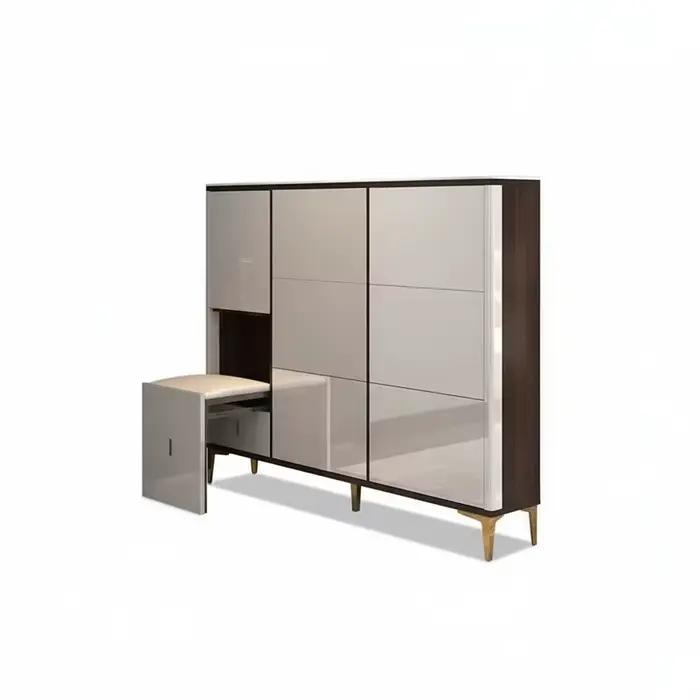 Meuble à chaussures en bois, étagère ultra-mince en MDF, organisateur de chaussures inclinable peu e